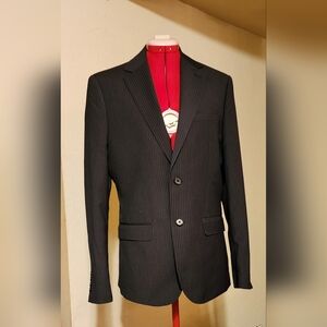 NWOT Men's NHP Dark Grey Pinstriped Suit.